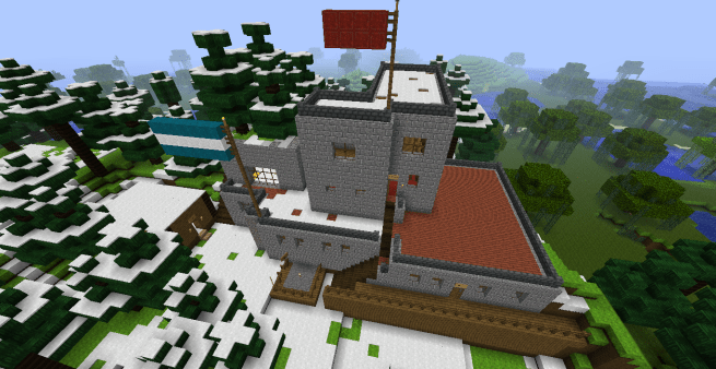 The current state of the capital region in the new Sandum Minecraft server, intended for cultural advancement.